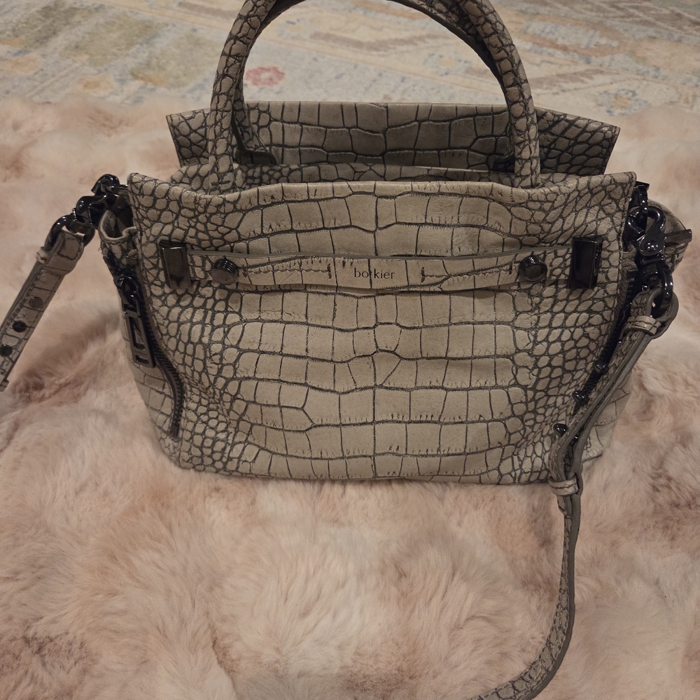 Botkier Croc-Embossed Handbag in Gray (Grey-cream color) - Picture 2 of 6